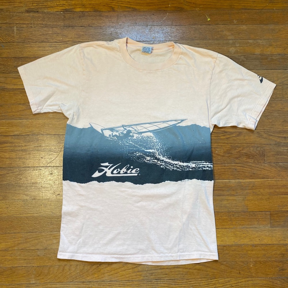 Vintage 1988 Hobie Windsurfing T Shirt Mens M Peach Single Stitch Surf Graphic